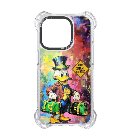 Coque personnalisée Trop Saint pour iPhone 14 15 16 Pro Max Donald Duck Work Smarter Not Harder