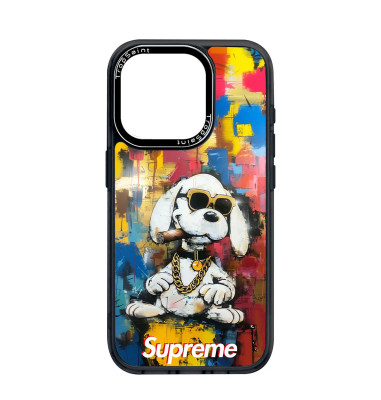 Coque personnalisée Trop Saint pour iPhone 14 15 16 Pro Max Snoopy avec des lunettes de soleil