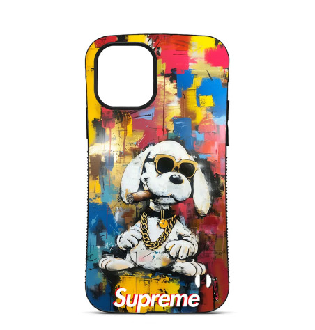 Coque personnalisée Trop Saint pour iPhone 14 15 16 Pro Max Snoopy avec des lunettes de soleil