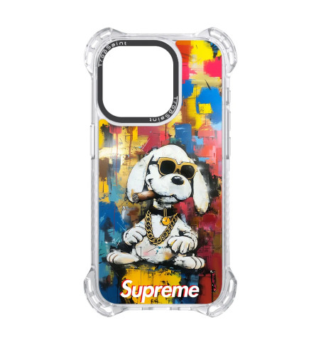 Coque personnalisée Trop Saint pour iPhone 14 15 16 Pro Max Snoopy avec des lunettes de soleil