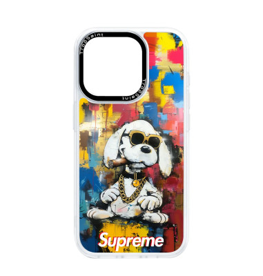 Coque personnalisée Trop Saint pour iPhone 14 15 16 Pro Max Snoopy avec des lunettes de soleil