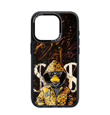 Personalised Case Trop Saint for iPhone 14 15 16 Pro Max Donald Duck with Yellow LV Jacket