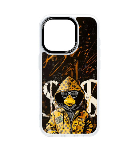 Personalised Case Trop Saint for iPhone 14 15 16 Pro Max Donald Duck with Yellow LV Jacket