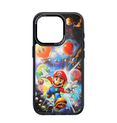 Coque Personnalisée Trop Saint pour iPhone 14 15 16 Pro Max Mario voyage intergalactique