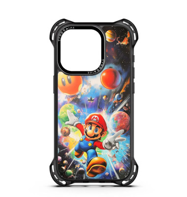 Coque Personnalisée Trop Saint pour iPhone 14 15 16 Pro Max Mario voyage intergalactique