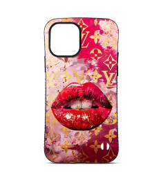 Personalised Case Trop Saint for iPhone 14 15 16 Pro Max red Lips Golden LV LOGOS 2