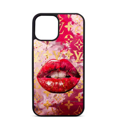 Personalised Case Trop Saint for iPhone 14 15 16 Pro Max red Lips Golden LV LOGOS