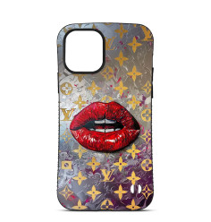 Personalised Case Trop Saint for iPhone 14 15 16 Pro Max red Lips Purple Background 2
