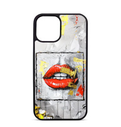 Coque Personnalisée Trop Saint pour iPhone 14 15 16 Pro Max Lèvres Rouges Fond Argent