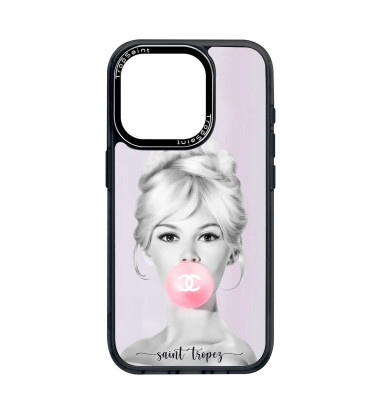 Coque Personnalisée Trop Saint pour iPhone 14 15 16 Pro Max B.B Saint Tropez brigitte bardot