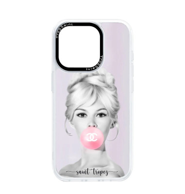 Coque Personnalisée Trop Saint pour iPhone 14 15 16 Pro Max B.B Saint Tropez brigitte bardot