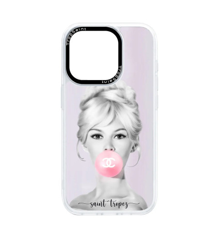 Coque Personnalisée Trop Saint pour iPhone 14 15 16 Pro Max B.B Saint Tropez brigitte bardot