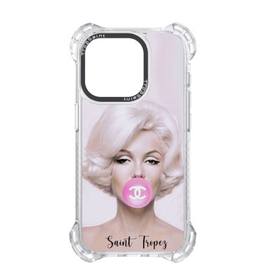 Coque Personnalisée Trop Saint pour iPhone 14 15 16 Pro Max Marilyn Monroe Saint Tropez