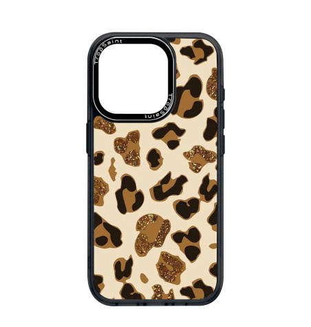 Personalised Case Trop Saint for iPhone 14 15 16 Pro Max Beige and Gold Leopard Pattern