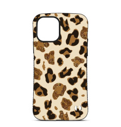 Coque Personnalisée Trop Saint pour iPhone 14 15 16 Pro Max Motif Léopard Beige et Doré 2