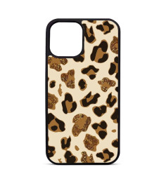 Personalised Case Trop Saint for iPhone 14 15 16 Pro Max Beige and Gold Leopard Pattern