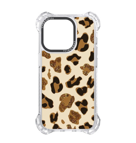 Coque Personnalisée Trop Saint pour iPhone 14 15 16 Pro Max Motif Léopard Beige et Doré