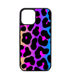 Coque Personnalisée Trop Saint pour iPhone 14 15 16 Pro Max Motif Léopard Neon
