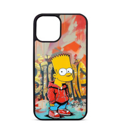 Coque Personnalisée Trop Saint pour iPhone 14 15 16 Pro Max Bart Simpson Graffiti