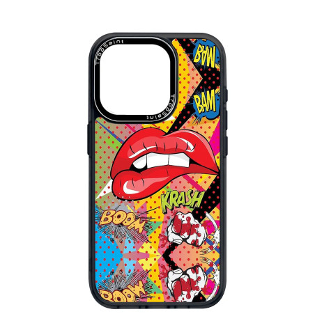 Coque Personnalisée Trop Saint pour iPhone 14 15 16 Pro Max Pop Art Sexy Lèvres