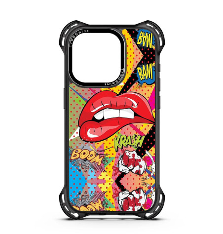 Coque Personnalisée Trop Saint pour iPhone 14 15 16 Pro Max Pop Art Sexy Lèvres
