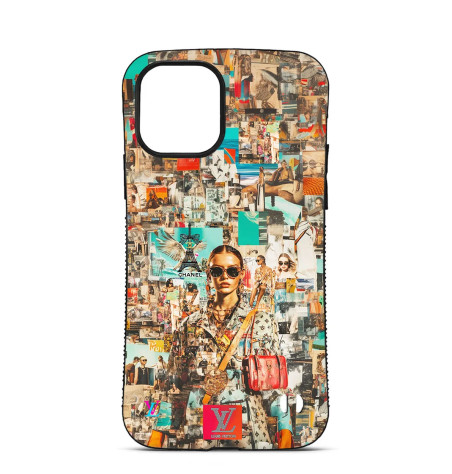 Coque Personnalisée Trop Sain pour iPhone 14 15 16 Pro Max Collage Photo Coloré Louis Vuitton Channel
