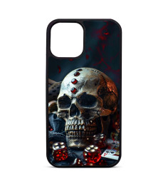 Coque Personnalisée Trop Saint pour iPhone 14 15 16 Pro Max Tête de Mort Poker