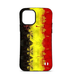 Coque Personnalisée Trop Saint pour iPhone 14 15 16 Pro Max - Le Drapeau de la Belgique 2