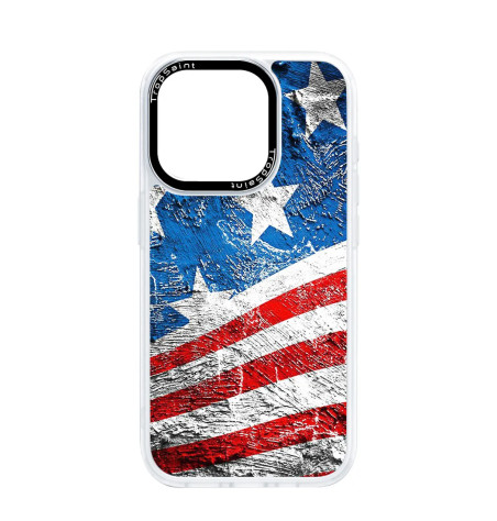 Coque Personnalisée Trop Saint pour iPhone 14 15 16 Pro Max - Le Drapeau des États-Unis