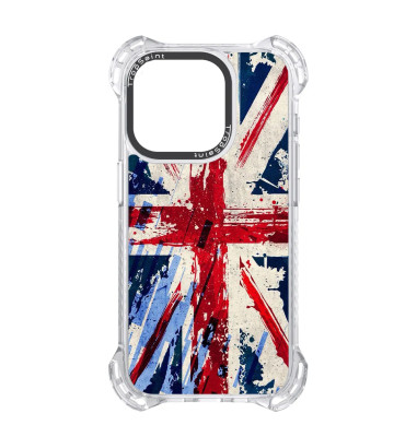 Coque Personnalisée Trop Saint pour iPhone 14 15 16 Pro Max - Le Drapeau du Royaume-Uni