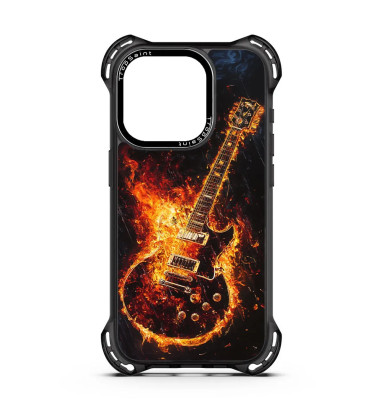Personalised Case Trop Saint for iPhone 14 15 16 Pro Max - Fire Guittar