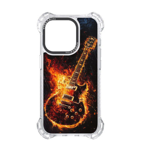Coque Personnalisée Trop Saint pour iPhone 14 15 16 Pro Max - Guitare en Feu