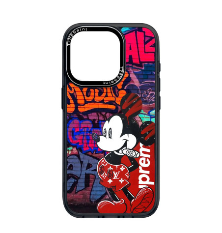 Personalised Case Trop Saint for iPhone 14 15 16 Pro Max - Mickey with LV shorts and Cigar