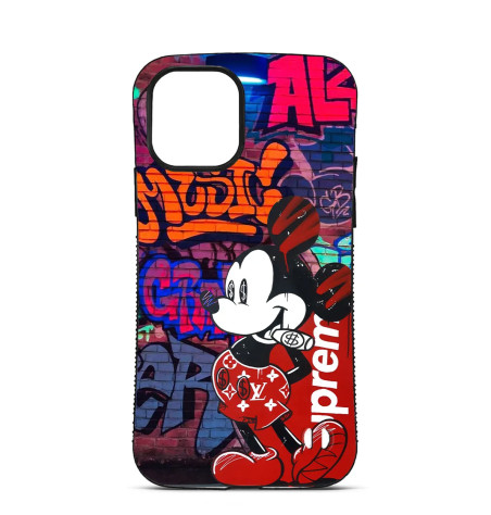 Coque Personnalisée Trop Saint pour iPhone 14 15 16 Pro Max - Mickey avec short LV et Cigare