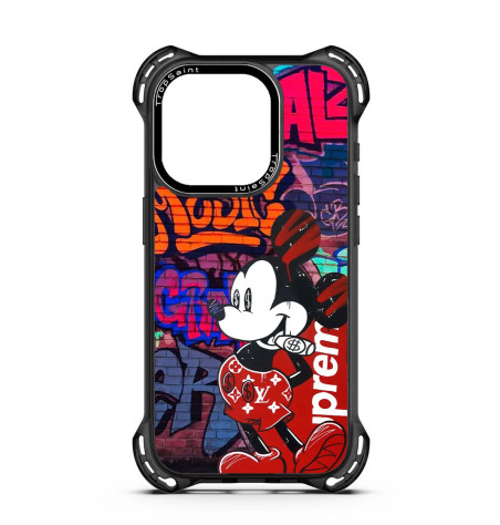Personalised Case Trop Saint for iPhone 14 15 16 Pro Max - Mickey with LV shorts and Cigar