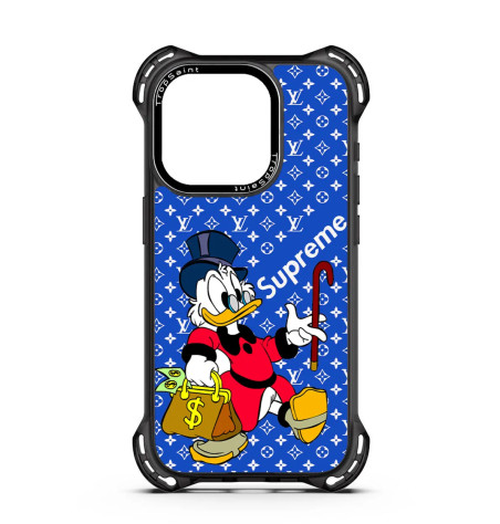 Personalised Case Trop Saint for iPhone 14 15 16 Pro Max Donald Duck Blue LV Supreme