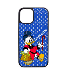 Coque Personnalisée Trop Saint pour iPhone 14 15 16 Pro Max Donald Duck Bleu LV Supreme