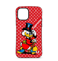 Coque Personnalisée Trop Saint pour iPhone 14 15 16 Pro Max Donald Duck Rouge LV Supreme 2