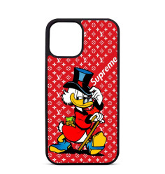 Coque Personnalisée Trop Saint pour iPhone 14 15 16 Pro Max Donald Duck Rouge LV Supreme