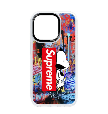Coque Personnalisée Trop Saint pour iPhone 14 15 16 Pro Max Graffiti Snoopy Supreme