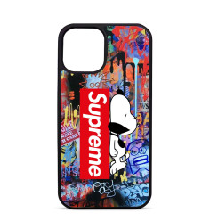 Coque Personnalisée Trop Saint pour iPhone 14 15 16 Pro Max Graffiti Snoopy Supreme