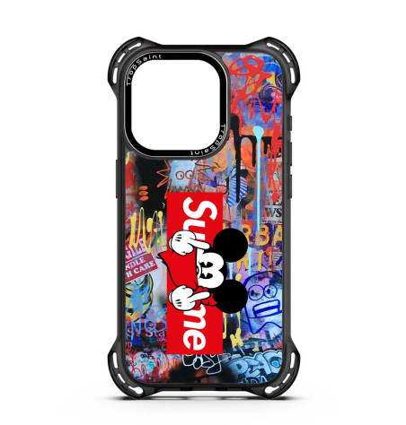 Personalised Case Trop Saint for iPhone 14 15 16 Pro Max Graffiti Street Mickey Supreme