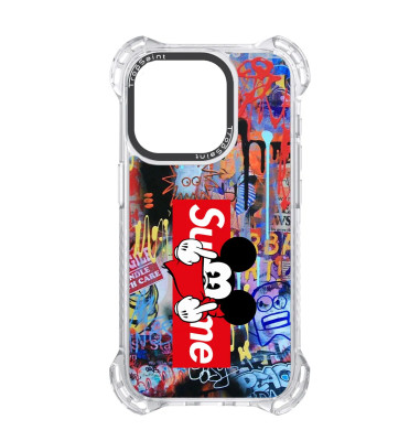 Personalised Case Trop Saint for iPhone 14 15 16 Pro Max Graffiti Street Mickey Supreme