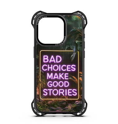 Coque Personnalisée Trop Sain pour iPhone 14 15 16 Pro Max Bad Choices Make Good Stories