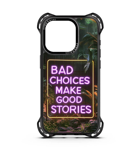 Coque Personnalisée Trop Sain pour iPhone 14 15 16 Pro Max Bad Choices Make Good Stories