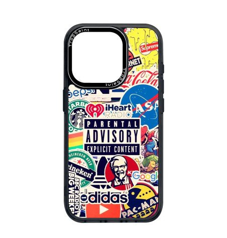 Coque Personnalisée Trop Sain pour iPhone 14 15 16 Pro Max Multi Marques Parental Advisory