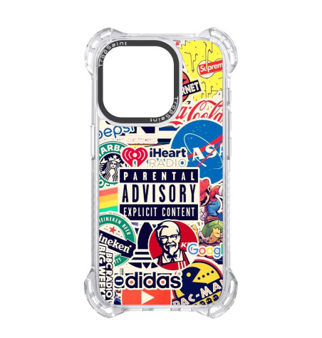 Personalised Case Trop Sain for iPhone 14 15 16 Pro Max Multi Brands Parental Advisory