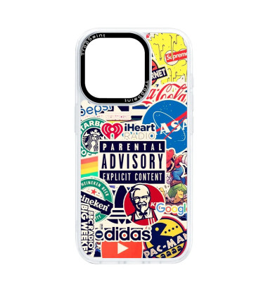 Coque Personnalisée Trop Sain pour iPhone 14 15 16 Pro Max Multi Marques Parental Advisory