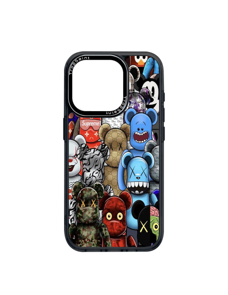 Coque Personnalisée Trop Saint pour iPhone 14 15 16 Pro Max Motif Bearbrick