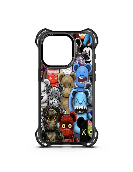 Coque Personnalisée Trop Saint pour iPhone 14 15 16 Pro Max Motif Bearbrick